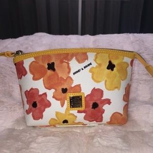 Dooney and Bourke Yellow Bloom Cosmetic Case